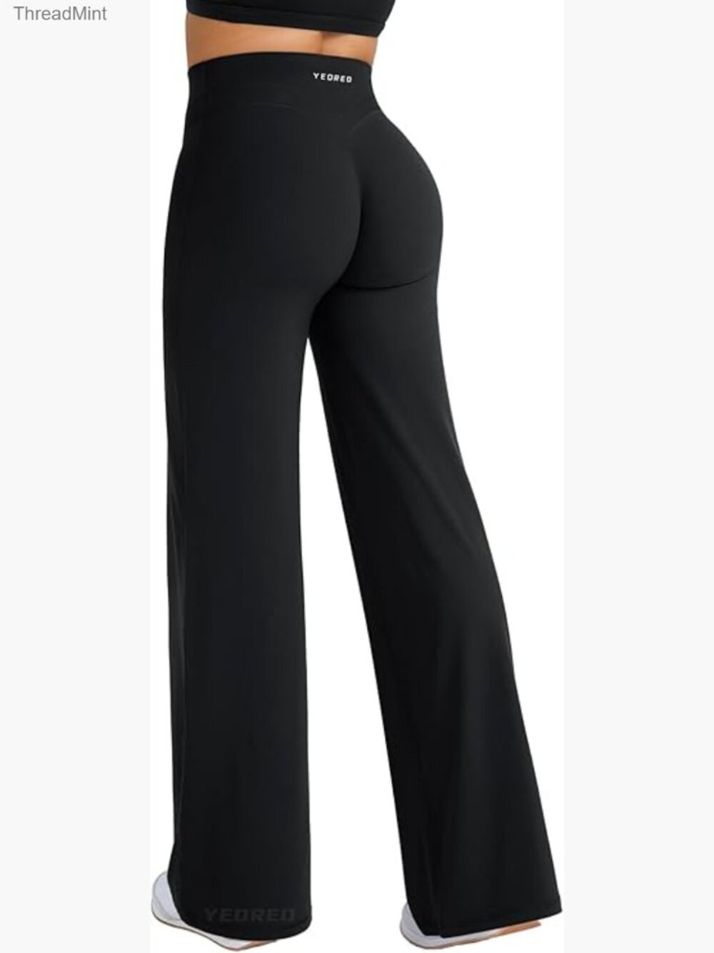 Straight Leg Workout Leggings High Waist Hidden Scrunch No Front Seam Yoga Pants